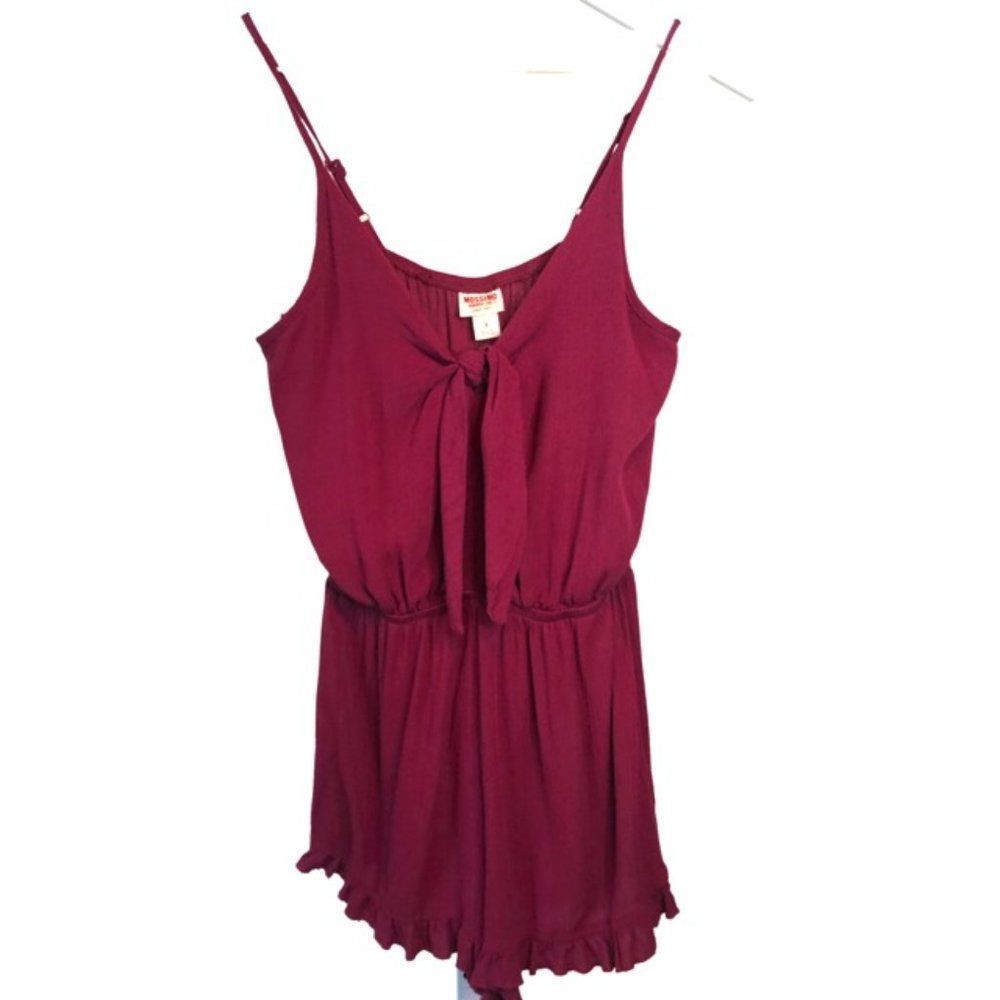 Maroon Mini Frill Hem Summer Romper
